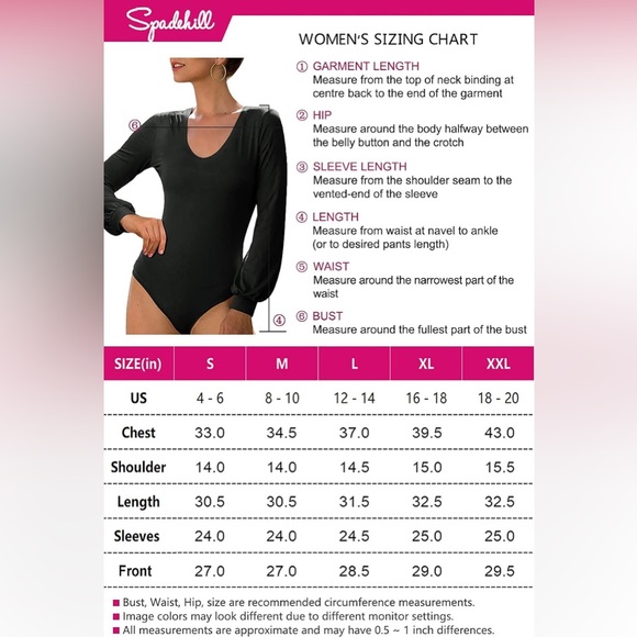 Nwot Spadehill Long Puff Sleeve Bodysuit - Picture 10 of 10